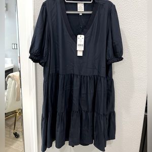 Navy blue tiered dress.  Light soft material.  Never worn.